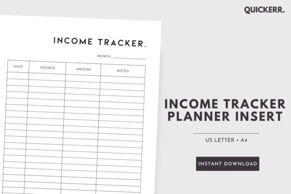 Download Income Tracker Printable Planner Insert - Planner insert Collection
