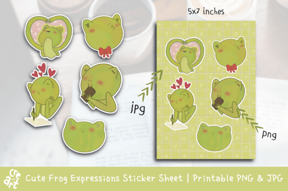 Download Cute Frog Expressions Sticker Sheet - Premium Resources