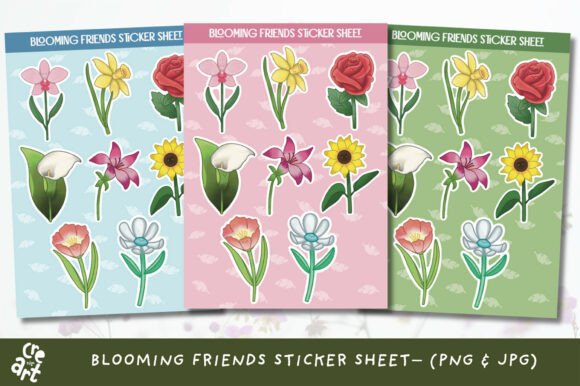 Download Blooming Friends Floral Sticker Sheet - Premium Resources